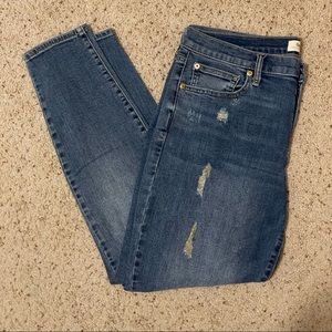 GAP True Skinny Gold Accent Ripped Jeans